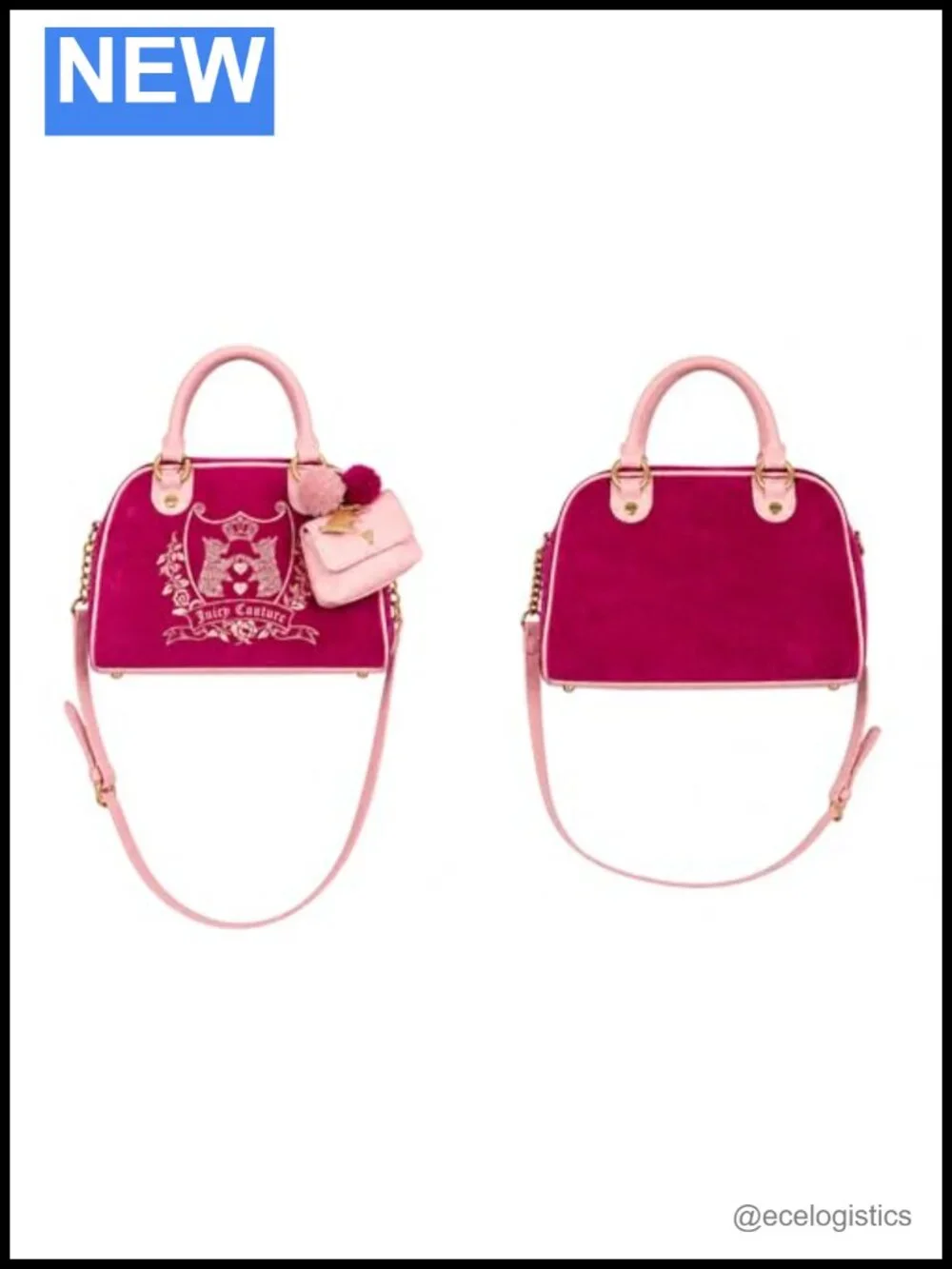 Faux Leather Velvet Satchel Handbag with Crossbody Strap, Tote Purse
